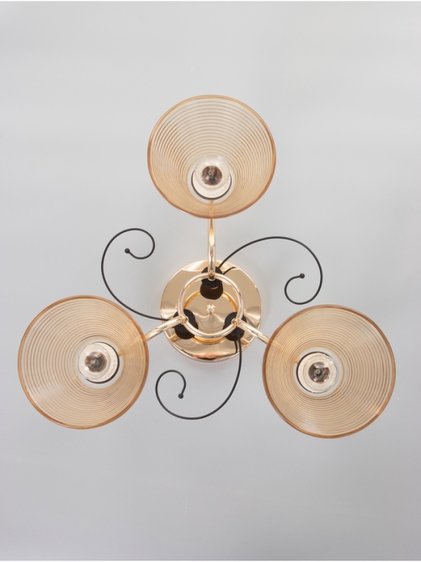 Люстра "Кольцо" 3х40Вт Е27 золото 48х48х24см