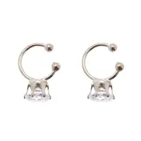 Серьги "Каффы" набор 2 шт., стразик, цвет белый в серебре