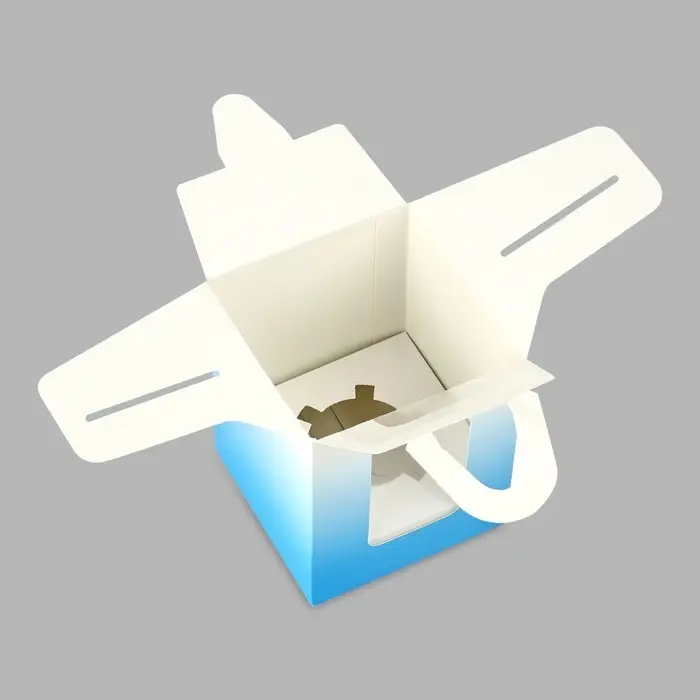 Коробка для капкейков, кондитерская упаковка, 1 ячейка &laquo;Голубой градиент&raquo;, 9 х 9 х 11 см