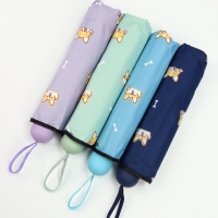 Зонт механический &laquo;Корги&raquo;, эпонж, 4 сложения, 8 спиц, R = 50/55 см, D = 110 см, цвет МИКС