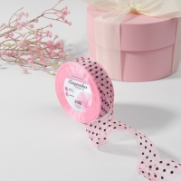 Лента капроновая &laquo;Горох&raquo;, 25 мм, 23 &plusmn; 1 м, цвет розовый