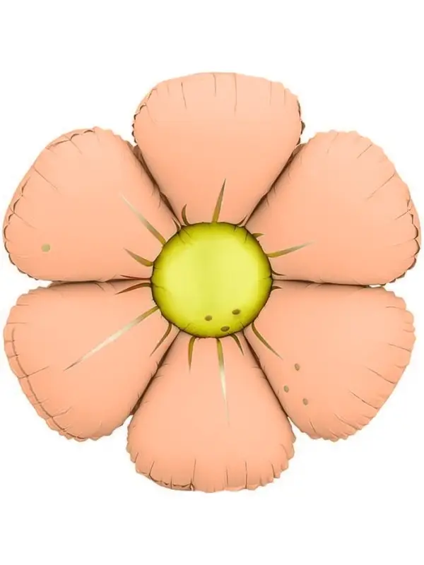 Воздушный шар фольгированный 25" &laquo;Ромашка&raquo;, персиковый сатин