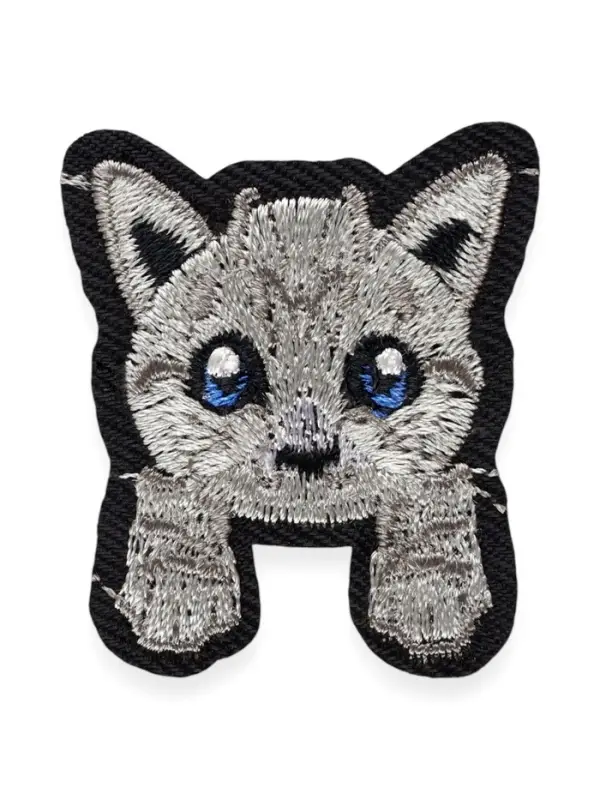Термоаппликация &laquo;Котёнок с лапками&raquo;, 4&times;3.3 см, серая