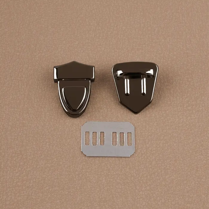 Застёжка для сумки, 3&times;2 см, цвет чёрный никель