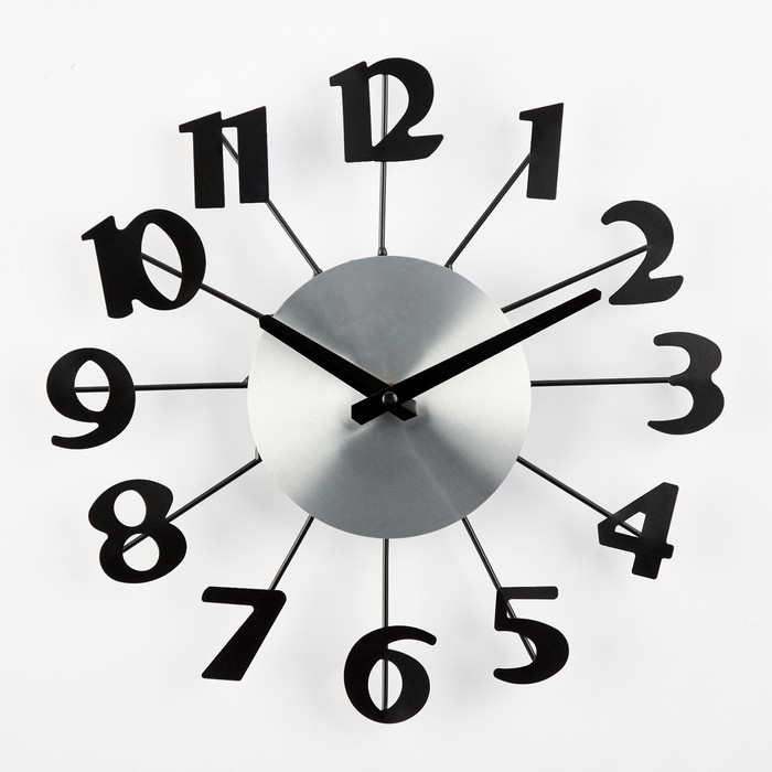 Часы настенные, интерьерные, Часы настенные, интерьерные, "Большие цифры", бесшумные, d-31 см