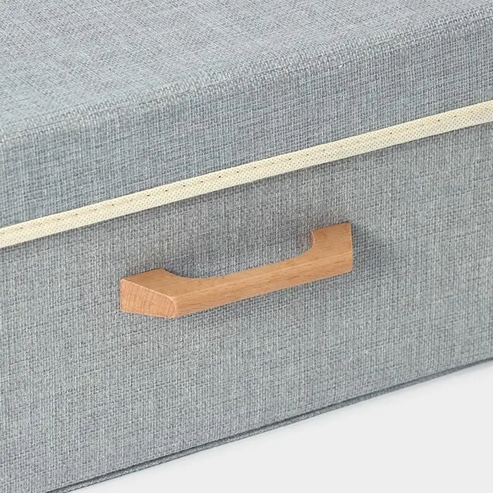 Короб стеллажный для хранения с крышкой LaDо́m &laquo;Франческа&raquo;, 33&times;24&times;18 см, серо-голубой