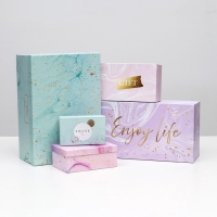 Набор коробок 15 в 1, упаковка подарочная, &laquo;Текстурный&raquo;, 12 х 6.5 х 4 см - 46.5 х 30 х 17.5 см