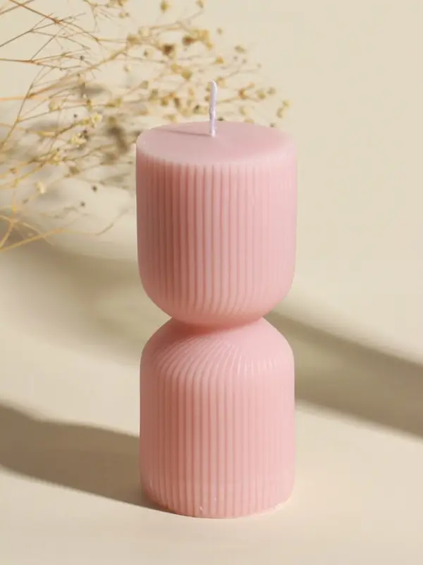 Свеча интерьерная "Греция" нежно-персиковая 6х6х14 см