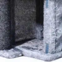 Домик для кошек с когтеточкой, квадратный, 3х-этажный, 33 &times; 42 &times; 63 см, ковролин, серая