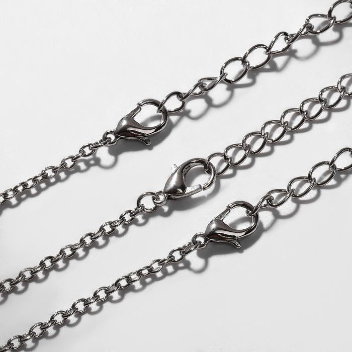 Кулоны &laquo;Неразлучники&raquo; best friends, трио, цвет серебро, 40 см