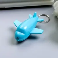 Фонарик свет на кольце "Самолёт" цветной МИКС светит 2х6х5 см