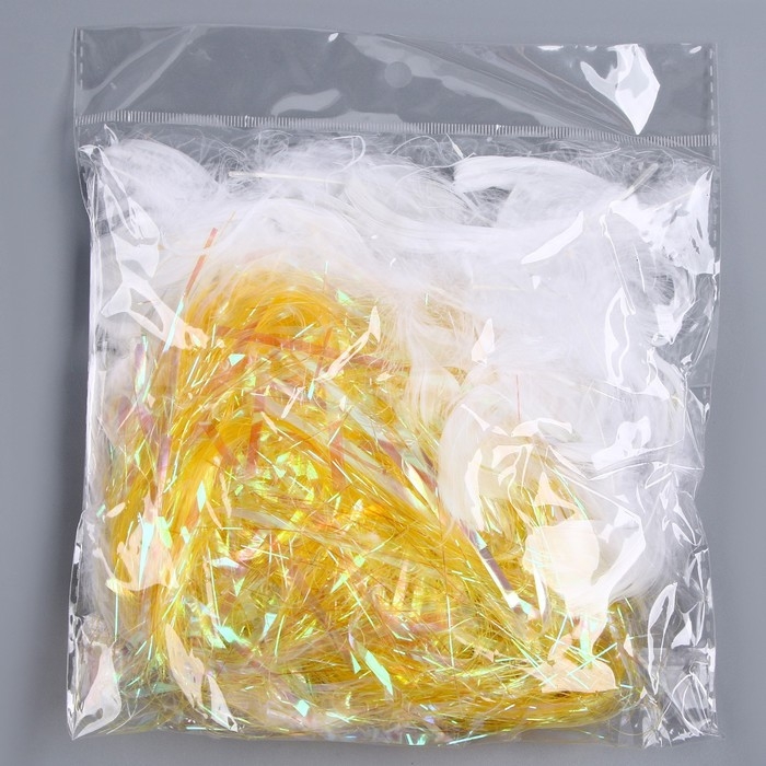 Набор для творчества и декора &laquo;Перья белые + наполнитель&raquo;, цвет желтый