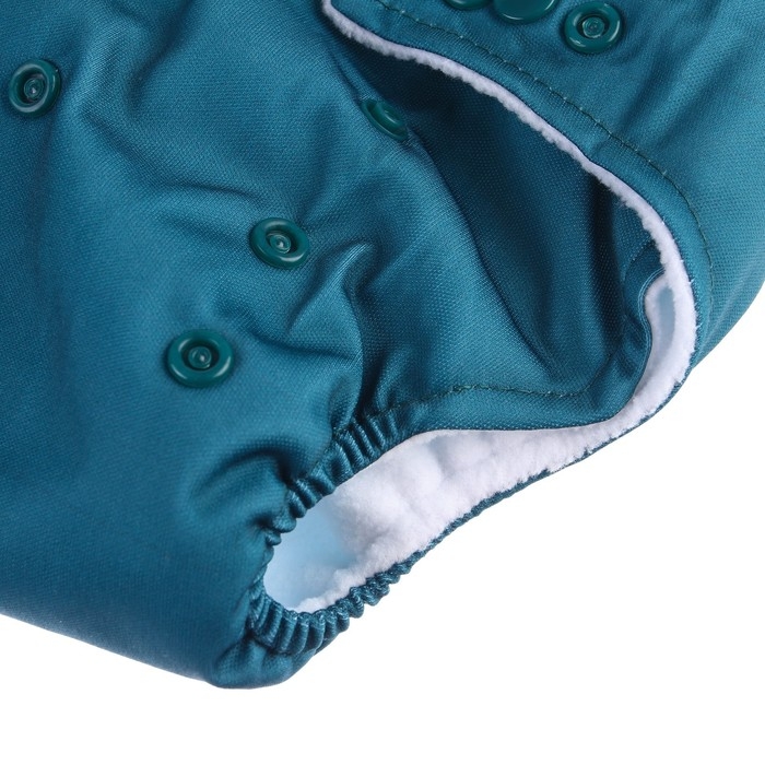 Многоразовый подгузник, 3-15 кг, флис, цвет темно зеленый, Крошка Я