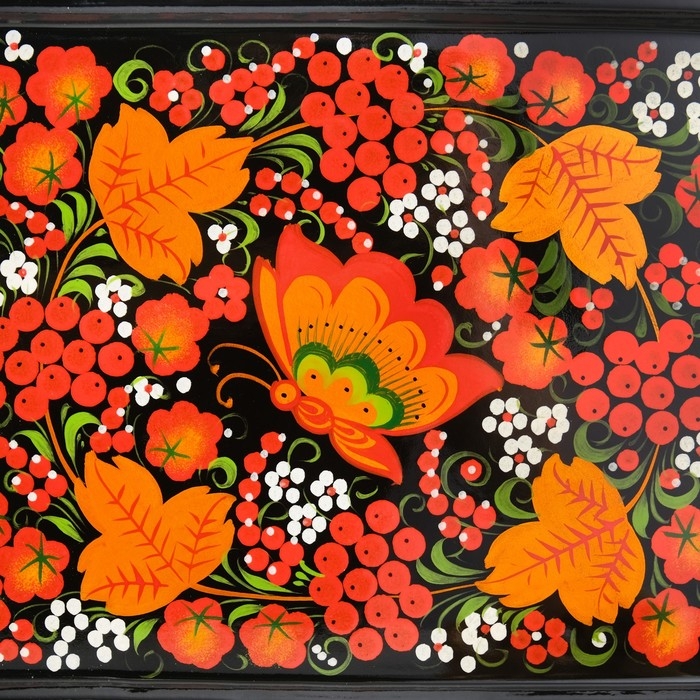 Поднос &laquo;Хохлома&raquo;, ручная роспись, 38х23 см