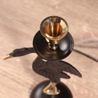 Подсвечник на 1 свечу "Дикая природа" латунь, черный с золотом  12х7,5х23,5 см