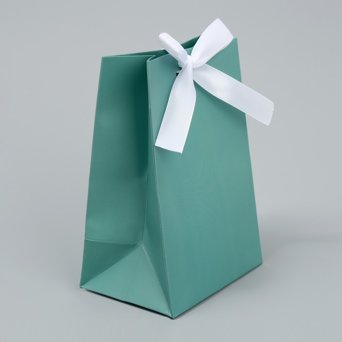 Пакет подарочный с лентой, упаковка, &laquo;Тиффани&raquo;, 13 х 19 х 9 см