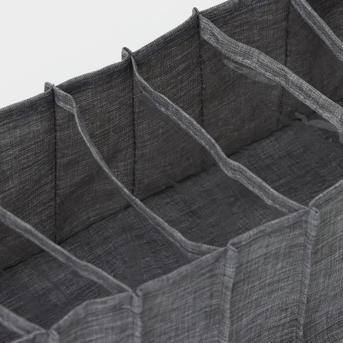 Органайзер для хранения белья Доляна, 7 ячеек, 35&times;15&times;13 см, цвет серый