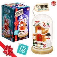 Конструктор блочный ночник &laquo;Домик&raquo;, 132 деталей, с гирляндой