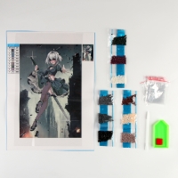 Алмазная мозаика с частичным заполнением на холсте &laquo;Девушка с клинком&raquo;&lrm;, 20 х 30 см