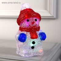 Светодиодная фигура &laquo;Снеговик&raquo; 11 &times; 22 &times; 11 см, акрил, 24 LED, батарейки ААх2 (не в комплекте), свечение мульти (RGB)