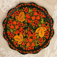 Тарелка &laquo;Блинная&raquo;, хохлома D-30