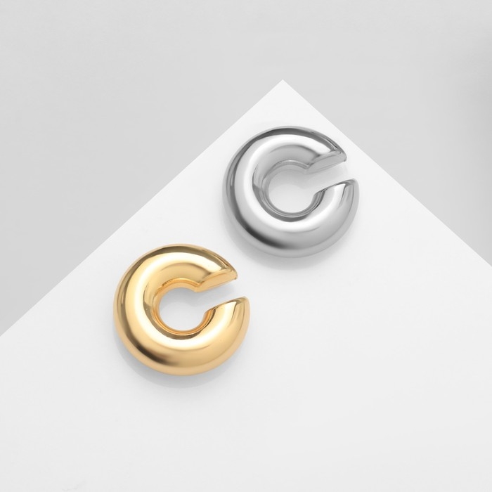 Серьги &laquo;Каффы&raquo; набор 2 шт, спокойная вибрация, цвет серебряно-золотой