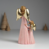 Сувенир полистоун "Ангел с ангелочком в розовых платьях" 6,5х4х15,5 см