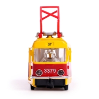 Машина металлическая &laquo;Трамвай&raquo;, световые и звуковые эффекты, открываются двери, инерционная, 18 см