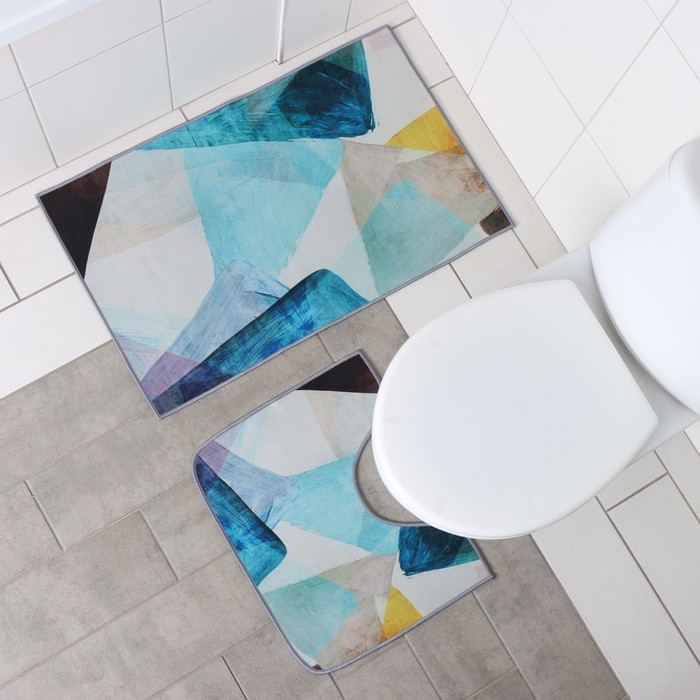 Коврики для ванной и туалета Доляна &laquo;Эмоции&raquo;, 2 шт: 50&times;80 см, 50&times;40 см