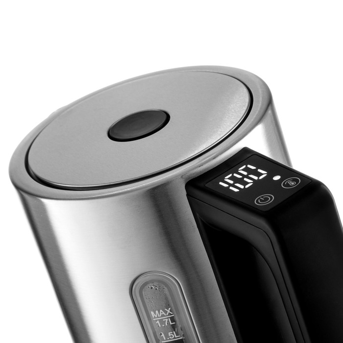 Чайник электрический BRAYER BR1060, металл, 1.7 л, 2200 Вт, автоотключение, серебристый