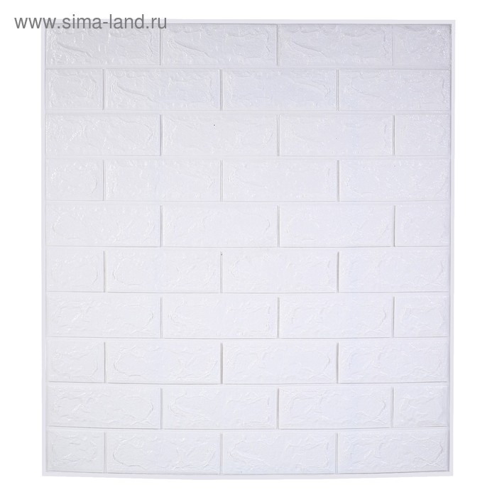 Самоклеящаяся ПВХ панель "Белый кирпич" 77*70*0,2 см