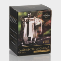 Чайник стеклянный заварочный Magistro &laquo;Шейди&raquo;, 750 мл, с металлическим ситом, пластиковая колба