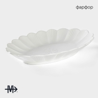 Блюдо фарфоровое Magistro &laquo;Ромашка&raquo;, d=32,5 см, цвет белый