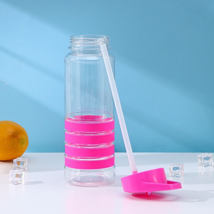 Бутылка с трубочкой Доляна &laquo;Спорт&raquo;, 700 мл, 23,5&times;7,5&times;8,5 см, цвет МИКС