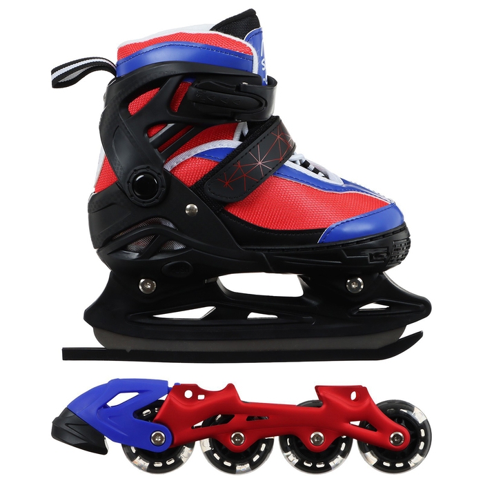 Коньки детские раздвижные Snow Cat, с роликовой платформой, р. 34-37