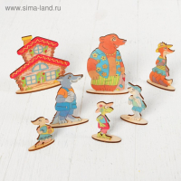 Кукольный театр сказки на столе &laquo;Теремок&raquo;, высота фигурок: 4-12 см, толщина: 3 мм