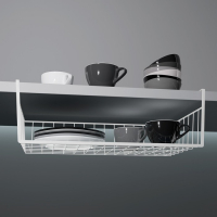 Корзина сетчатая навесная на полку Доляна, 35&times;23&times;12 см, цвет белый