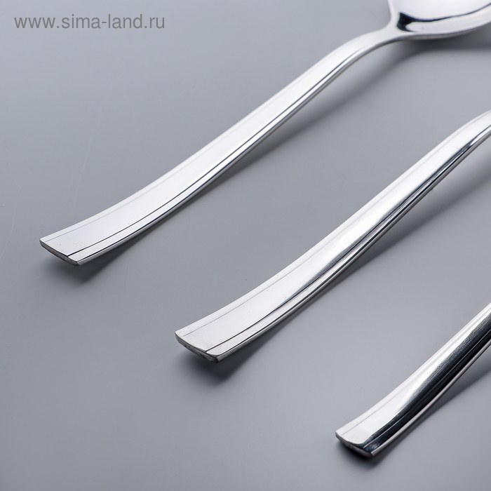 Набор столовый &laquo;Торжество&raquo;, 18 предметов, толщина 2 мм, серебристый