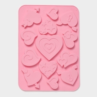 Форма для шоколада Доляна &laquo;Амуры&raquo;, силикон, 13 ячеек, 23&times;16,5&times;0,5 см, цвет розовый
