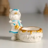 Подсвечник "Девочка с корзинкой" 7х7 см, перламутр