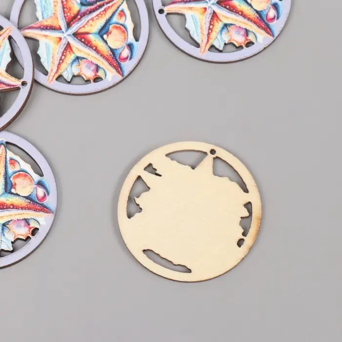 Декор для творчества дерево "Морская звезда" 4х4х0,3 см