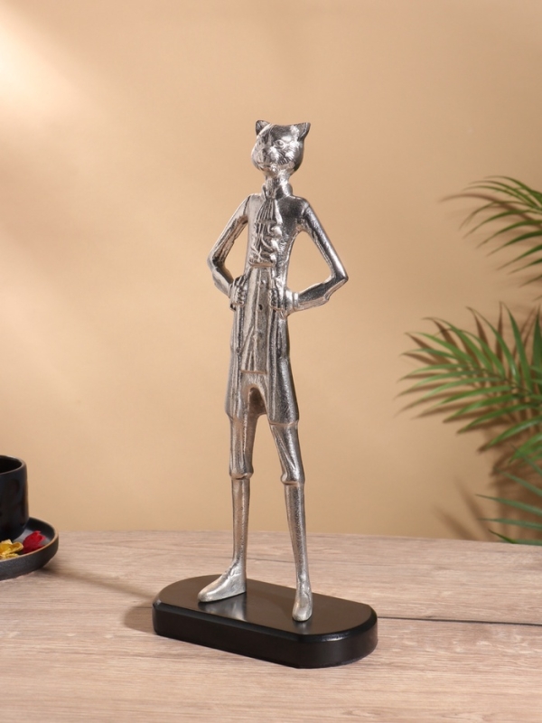 Сувенир "Кот в сапогах" 9х17,5х39 см, алюминий, сталь. дерево