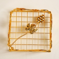 Подставка для салфеток декоративная &laquo;Виноград&raquo;, 19&times;7 см, золотистая