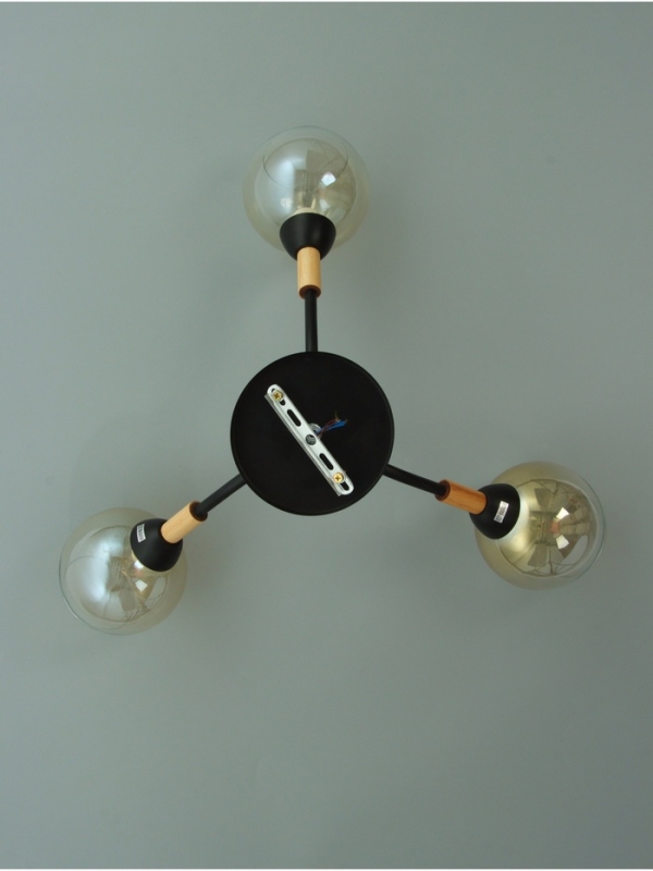 Люстра "Гундер" 3хЕ27 40Вт черный 57х57х25 см