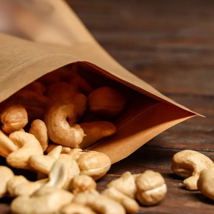 Пакет Zip - lock, крафт, с плоским дном, прямоугольное окно, 14&times;24 см