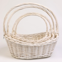 Набор 4 шт корзин плетеных 49х37х18 43х32х16 37х26х15 31х20х13 см ПЛЕТ ручка h=_ см серый