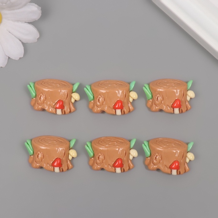 Декор для творчества пластик "Пенек" набор 6 ш 2,2х2,7х0,8 см