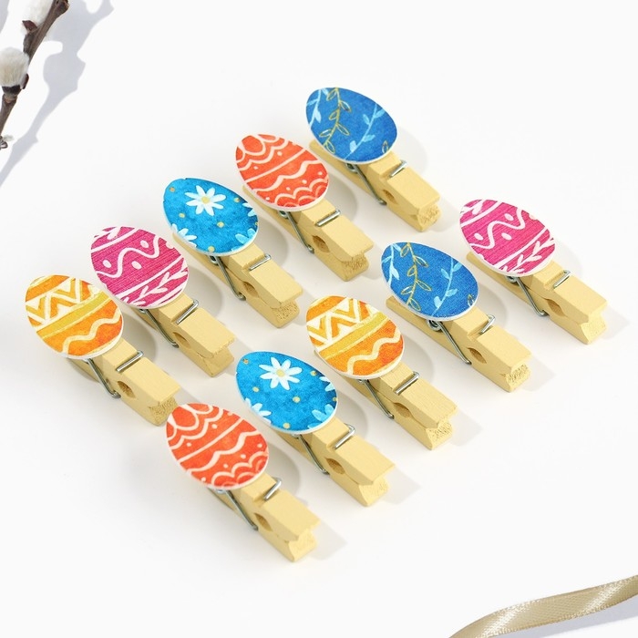 Набор прищепок для украшения вербы &laquo;Со Светлой Пасхой!&raquo;, 10 х 12 см.