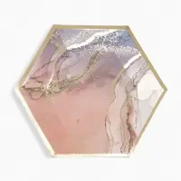 Набор тарелок мрамор розовый 23 см. (10 шт)