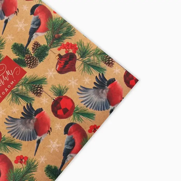 Бумага упаковочная крафтовая &laquo;Зимняя сказка&raquo;, 50 х 70 см